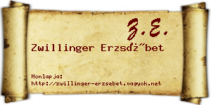 Zwillinger Erzsébet névjegykártya